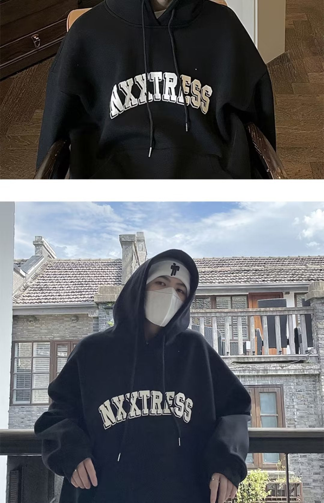 Wine Red Letters Printed Hoodie Men's Spring And Autumn American Retro Oversize Couple Casual Jacket