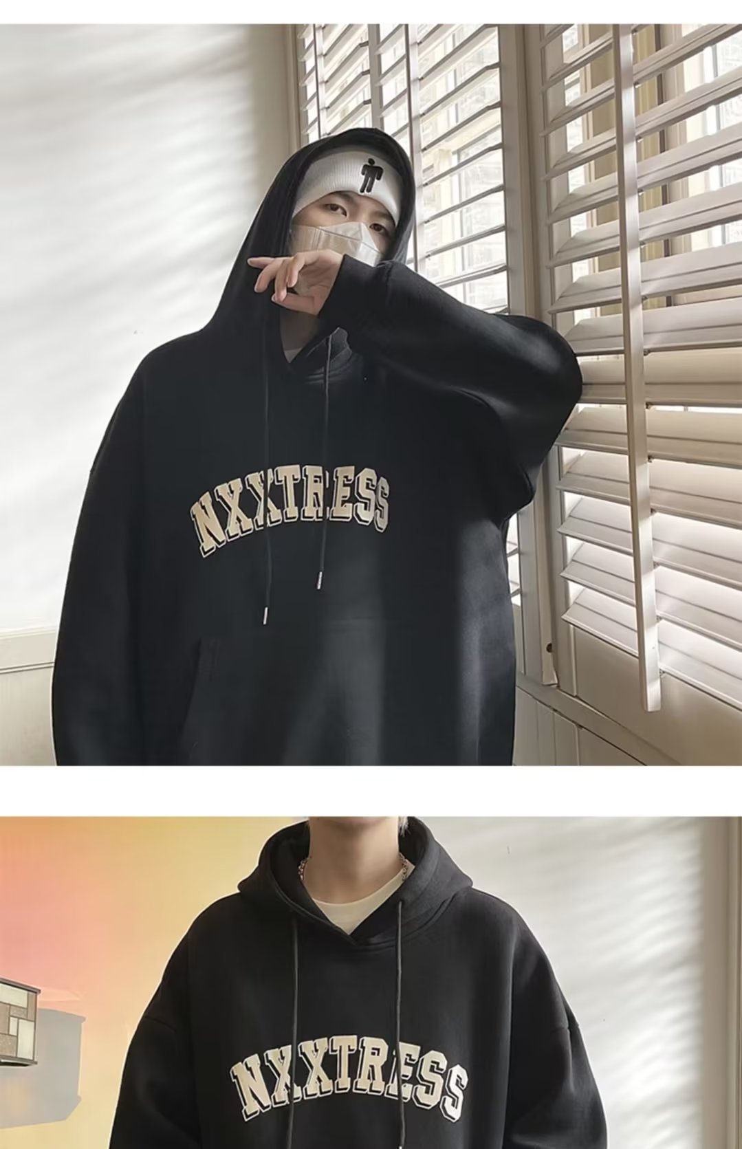 Wine Red Letters Printed Hoodie Men's Spring And Autumn American Retro Oversize Couple Casual Jacket